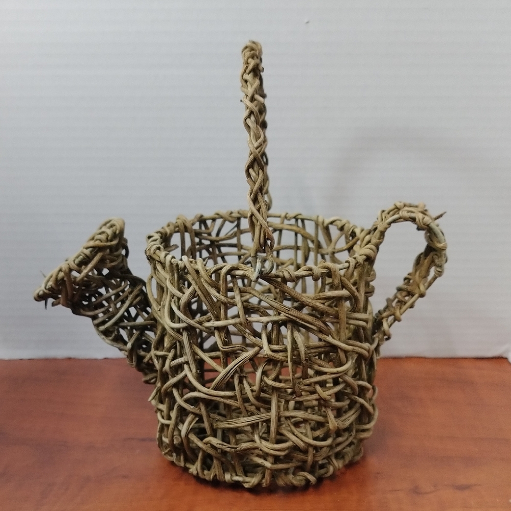 Handmade Rustic Watering Can Woven Basket